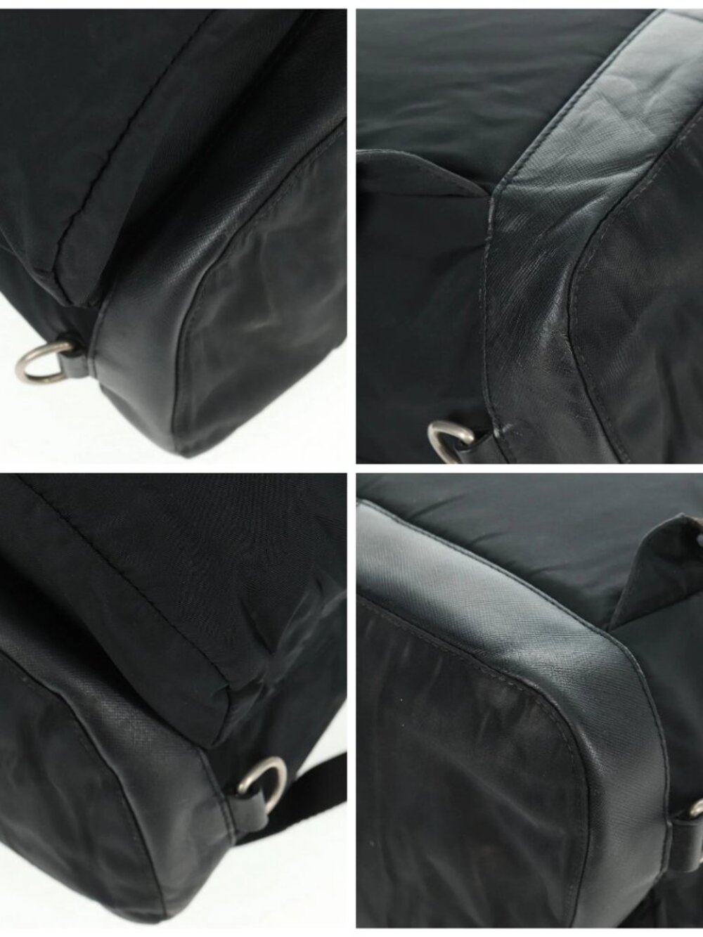 PRADA Backpack Nylon Black Silver Auth gh1538 - Picture 14 of 16